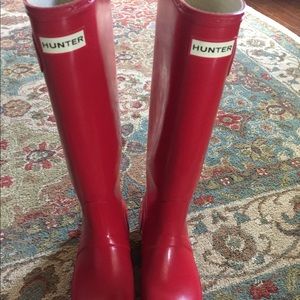 Red Hunter rain boots
